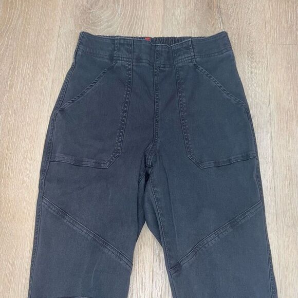 SPANX Stretch Twill Cargo Jogger Washed Black Slimming Front Panel Womens Medium - Picture 7 of 16